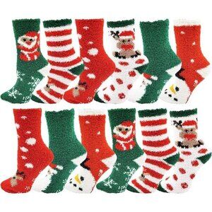 12 Pairs Winterlace Women's Christmas Socks Holiday Xmas, Novelty Colorful
